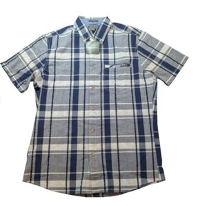 Eddie Bauer Men’s Bainbridge Short Sleeve Plaid Shirt | Classic Fit | Blue Check